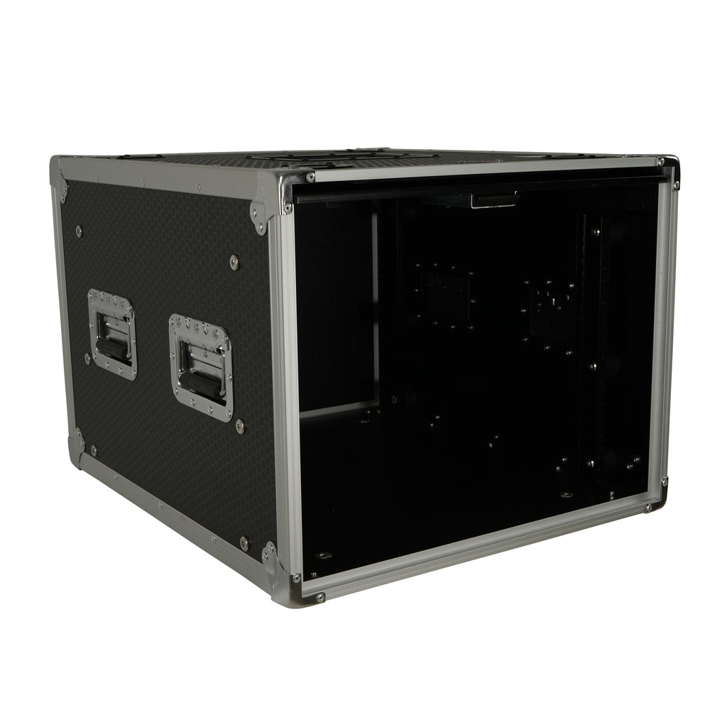 8U Vertical Shockmount Rack Case 20" Depth with Dual Top Sliding Slam Doors