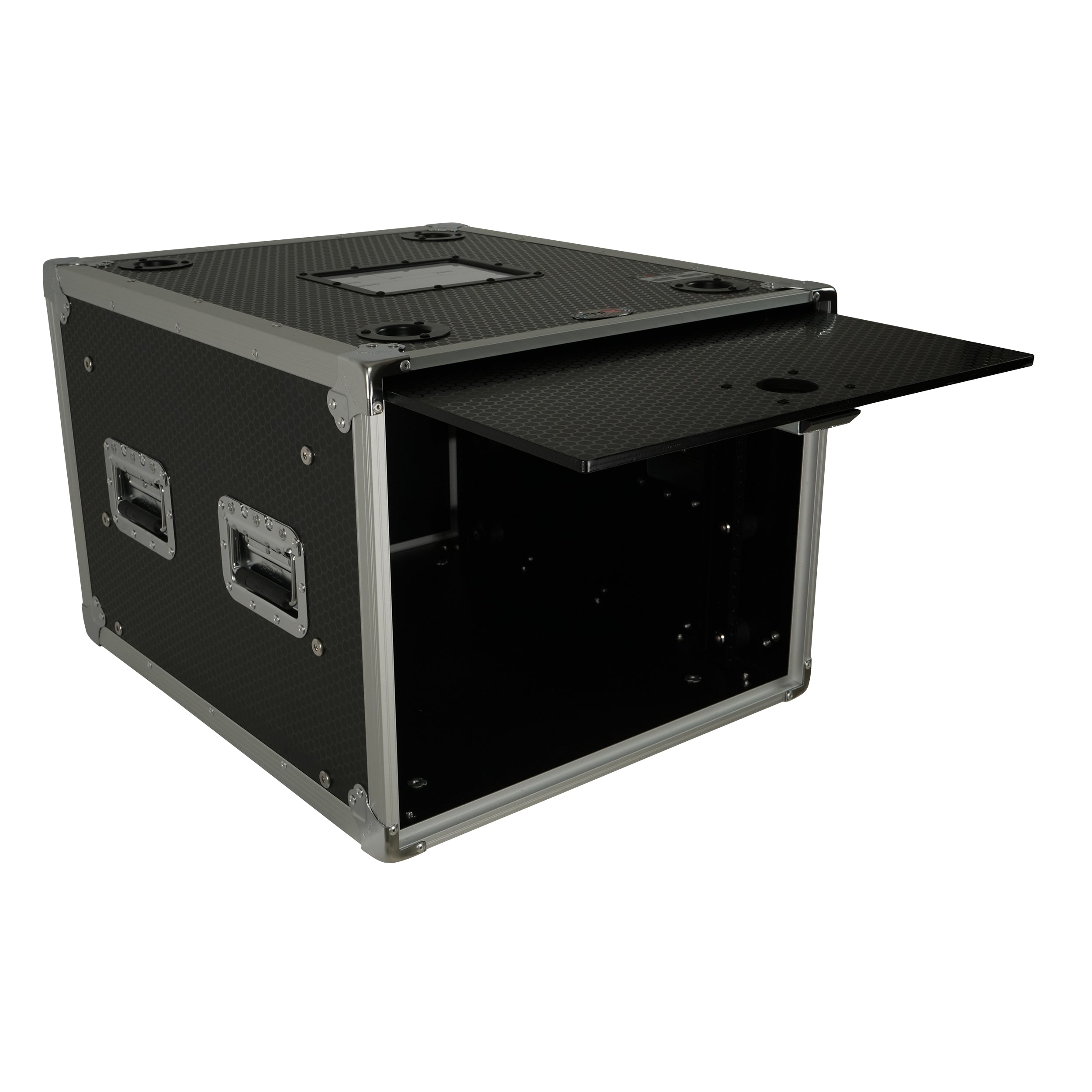 8U Vertical Shockmount Rack Case 20" Depth with Dual Top Sliding Slam Doors
