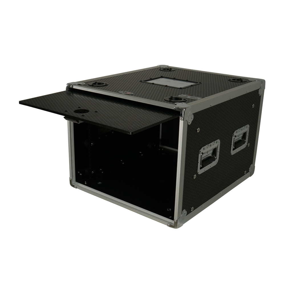 8U Vertical Shockmount Rack Case 20" Depth with Dual Top Sliding Slam Doors