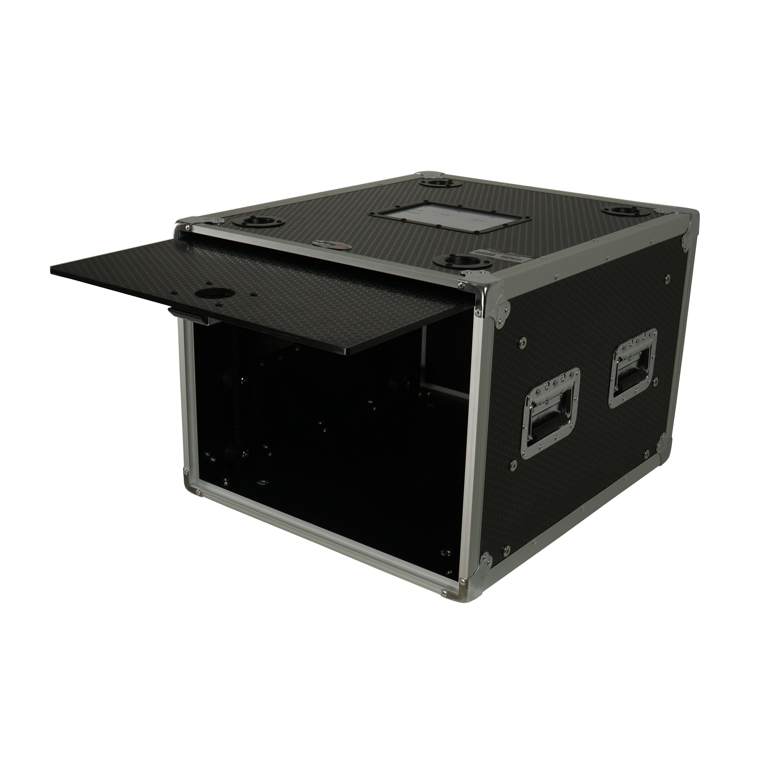 8U Vertical Shockmount Rack Case 20" Depth with Dual Top Sliding Slam Doors