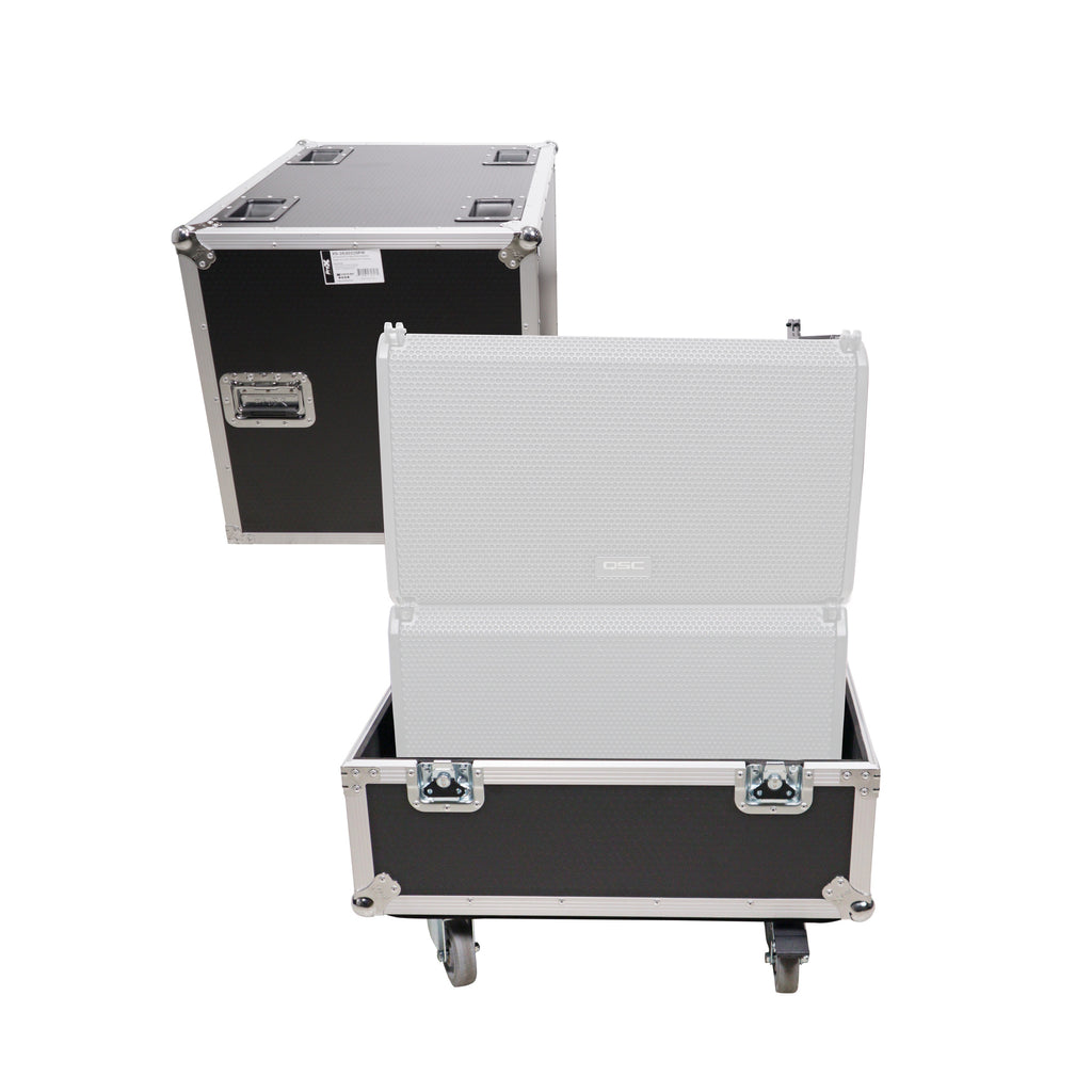 Universal ATA Speaker Flight Case for 2xQSC KLA12 LA112 FBT HORIZON VHA 112SA, Mackie DRM12A and similar sizes 30x26x22 in