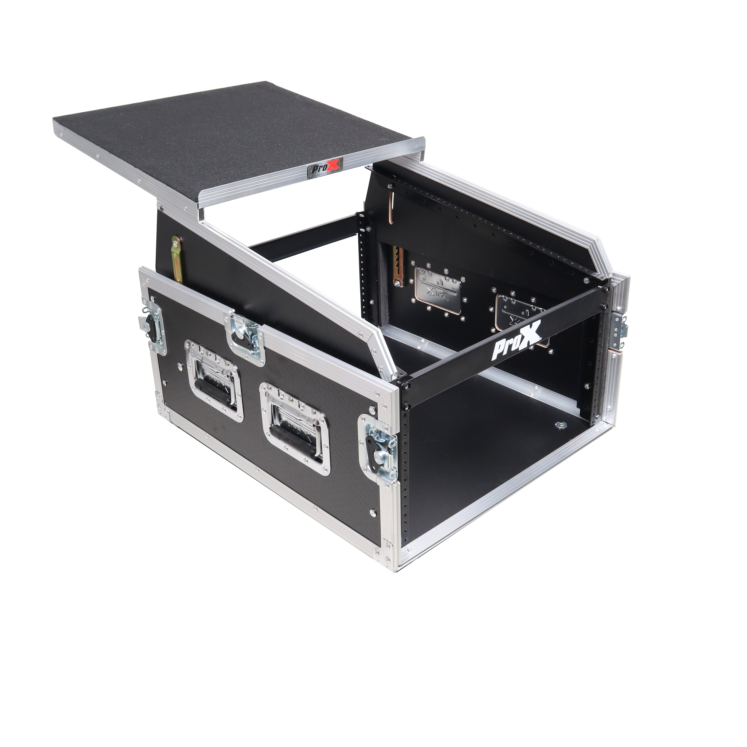13U Top Mixer 6U Front Rack Combo Flight Case with Removable Sliding Laptop Shelf