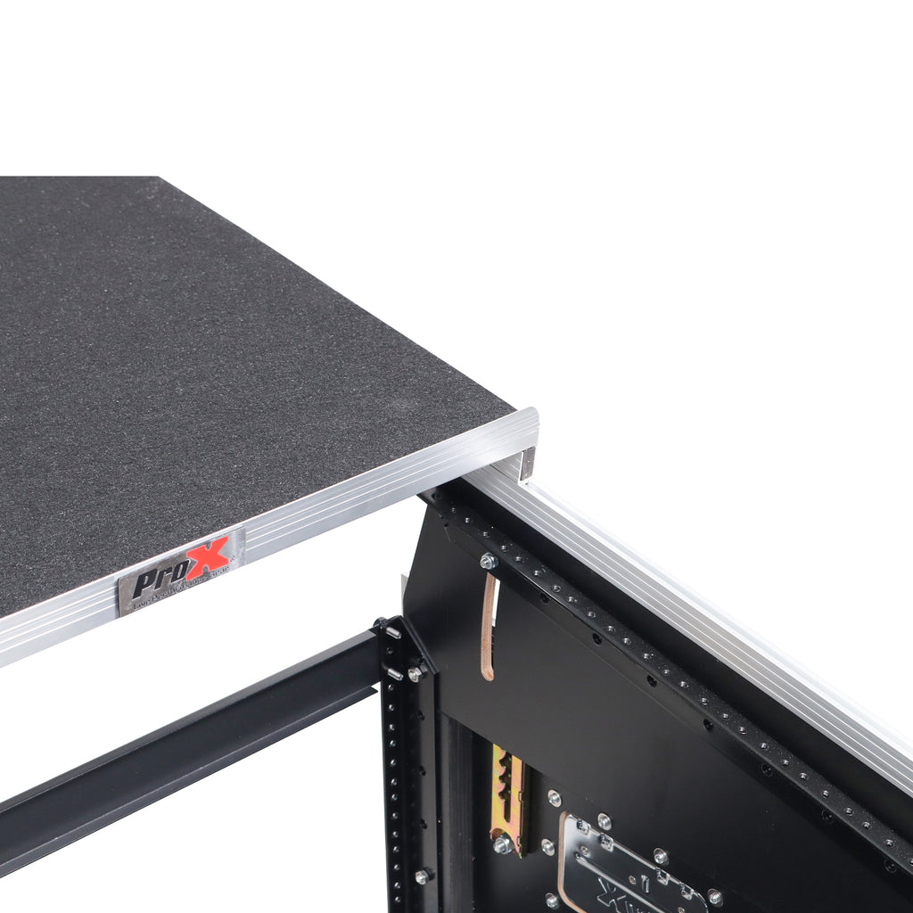 13U Top Mixer 6U Front Rack Combo Flight Case with Removable Sliding Laptop Shelf