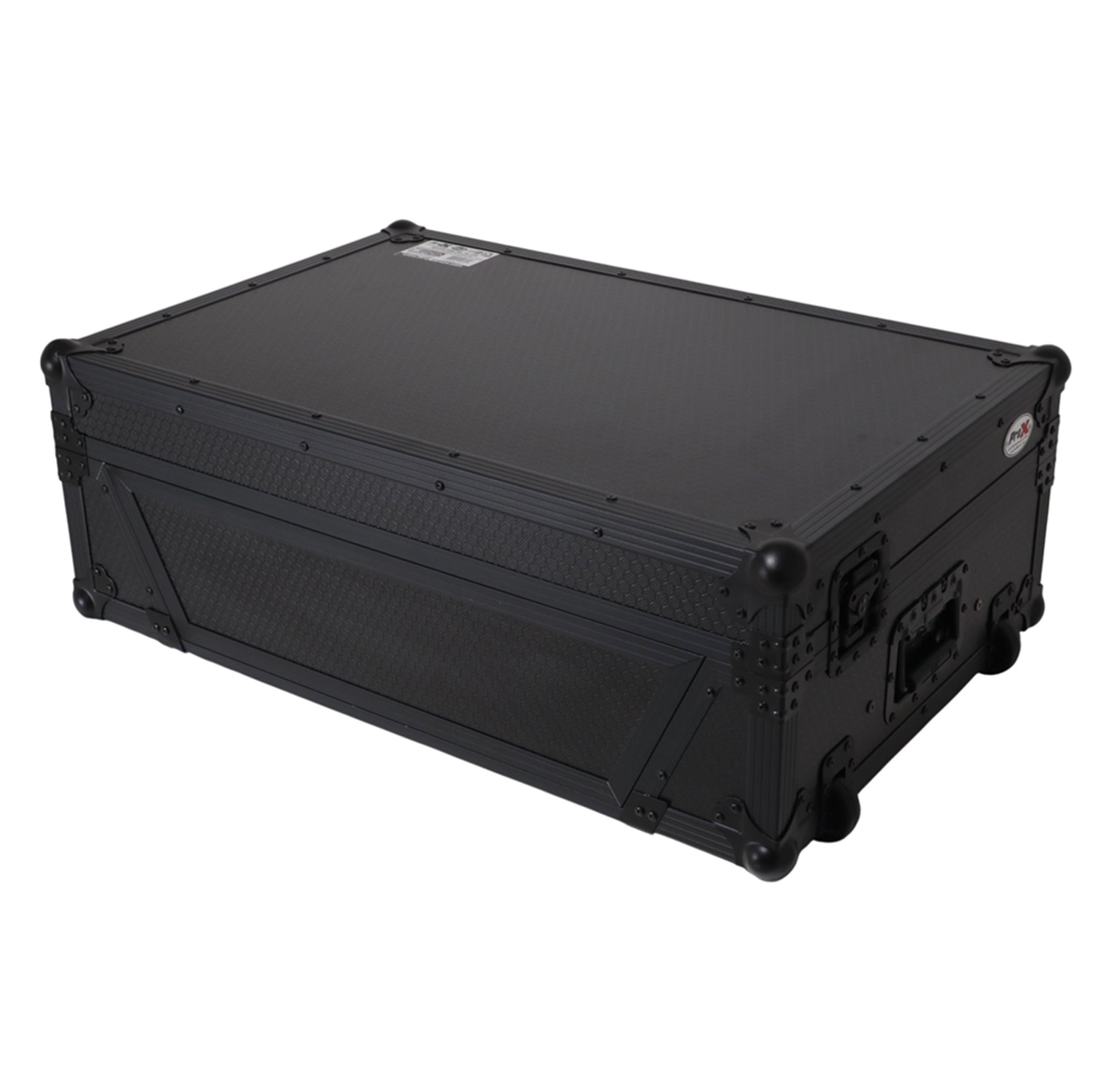 2U Flight Road Case For Pioneer DDJ-FLX10 REV5 REV7 DJ Controller with Laptop Shelf Wheels LED Black Finish