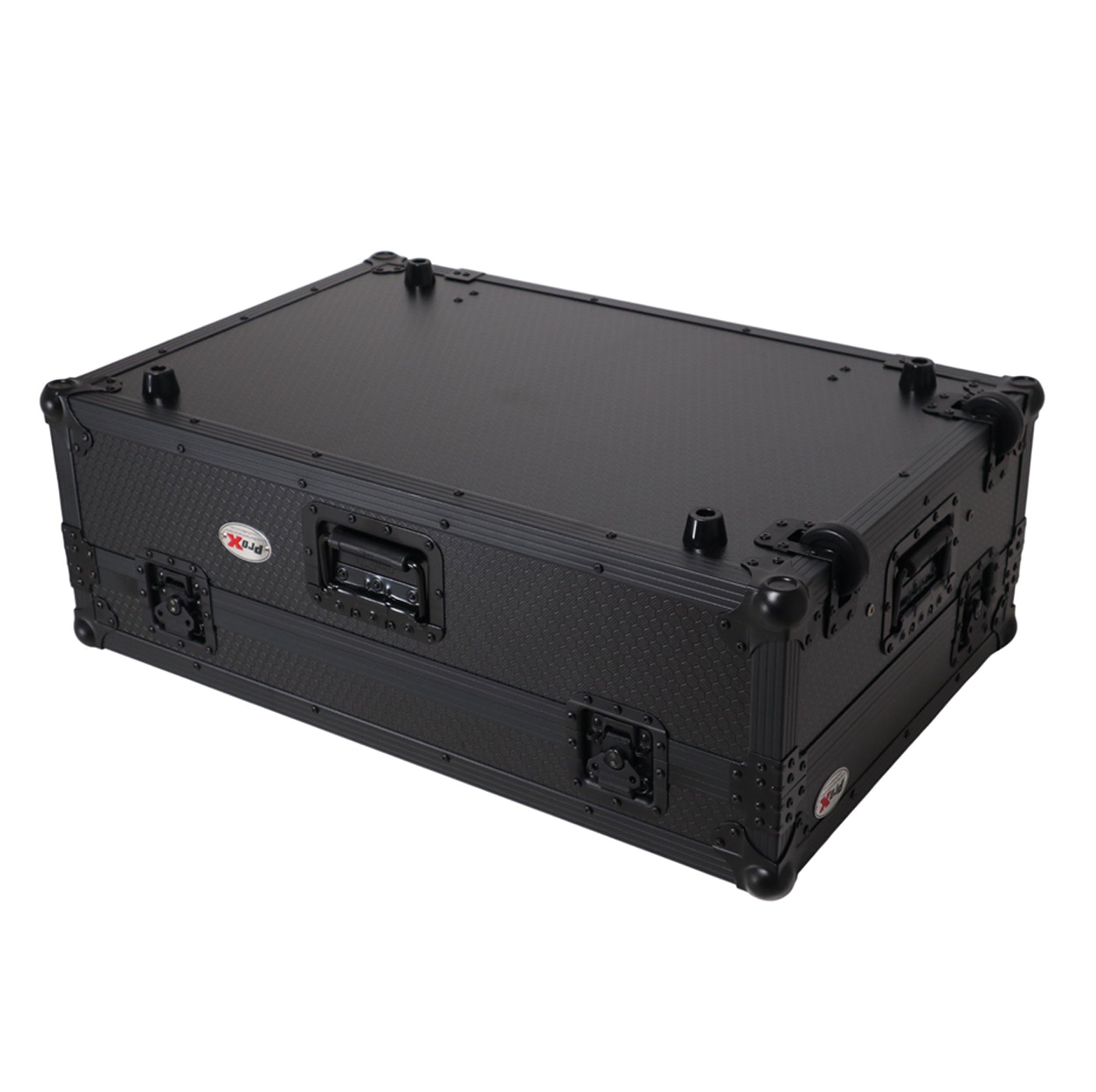 2U Flight Road Case For Pioneer DDJ-FLX10 REV5 REV7 DJ Controller with Laptop Shelf Wheels LED Black Finish