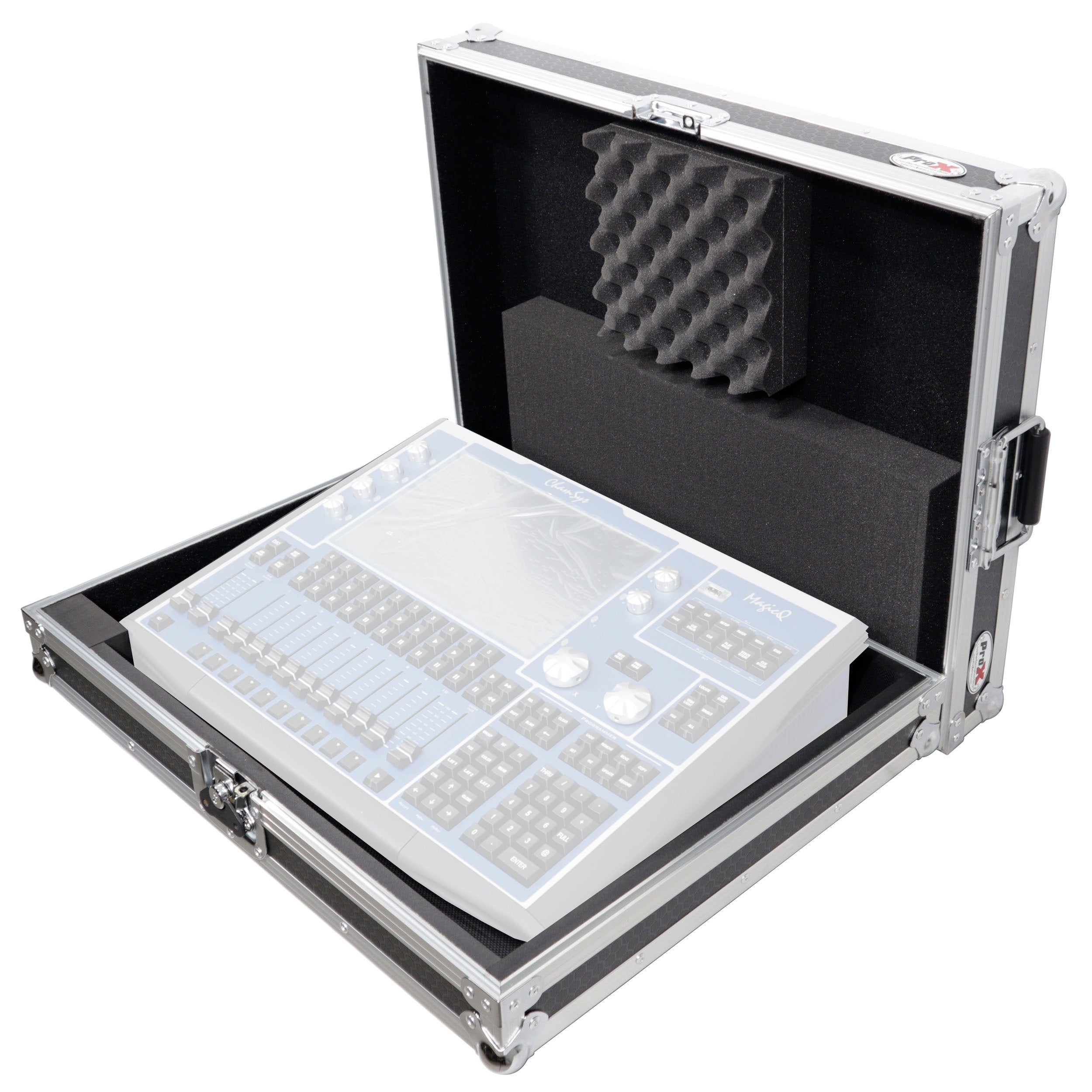 Universal Flight Style Digital Audio Mixer Console Road Case with Diced Foam – Fits up to 18" x 21" Mixers
