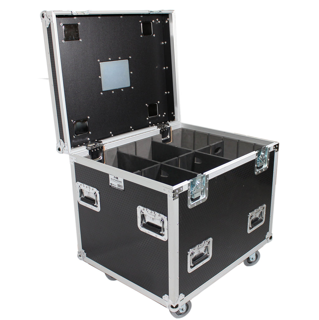 TruckPax Utility ATA Flight Case Truck Storage Road Case with Dividers Tray and 4" in casters – 24"x30"x30" Ext
