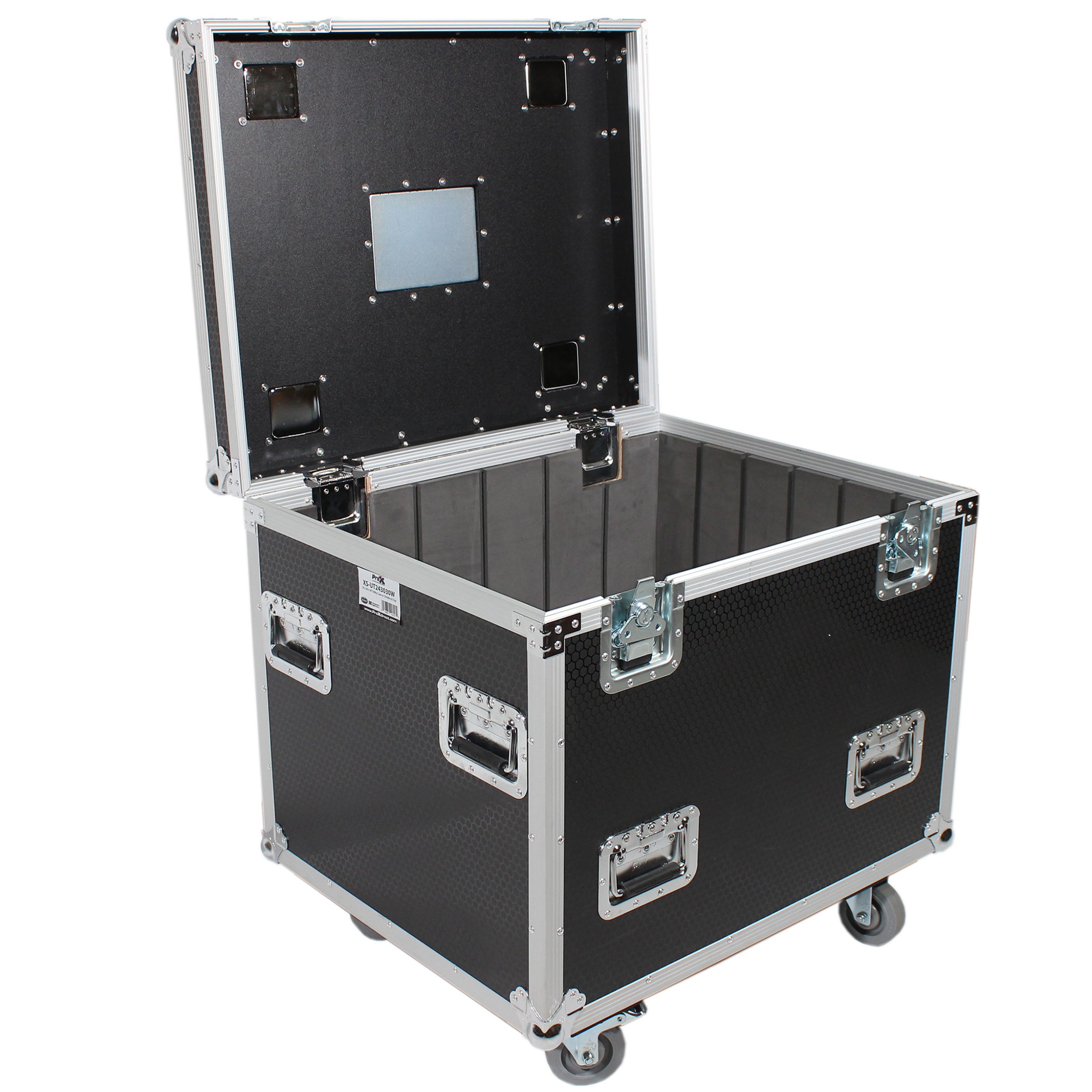 TruckPax Utility ATA Flight Case Truck Storage Road Case with Dividers Tray and 4" in casters – 24"x30"x30" Ext