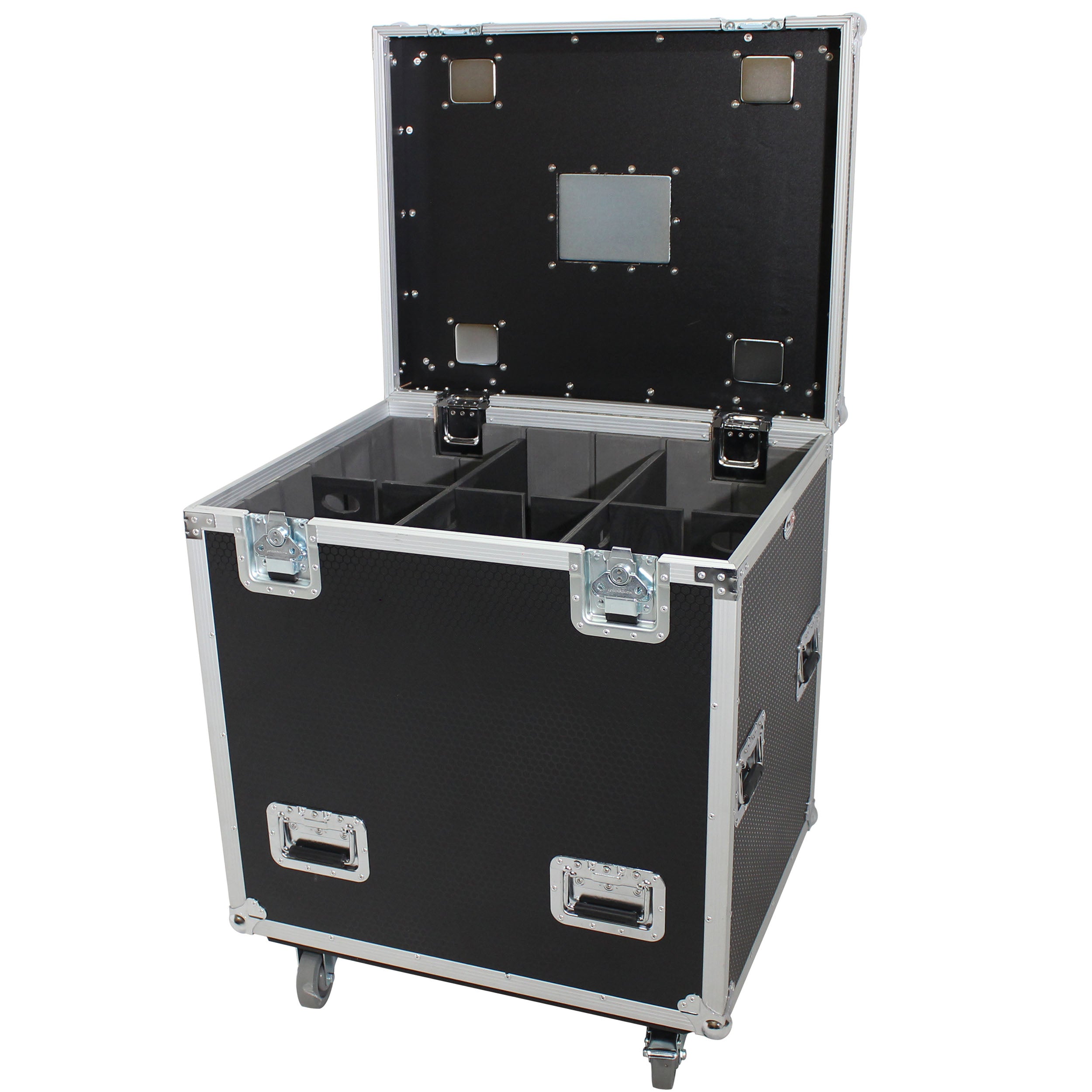 TruckPax Utility ATA Flight Case Truck Storage Road Case with Dividers Tray and 4" in casters – 24"x30"x36" Ext