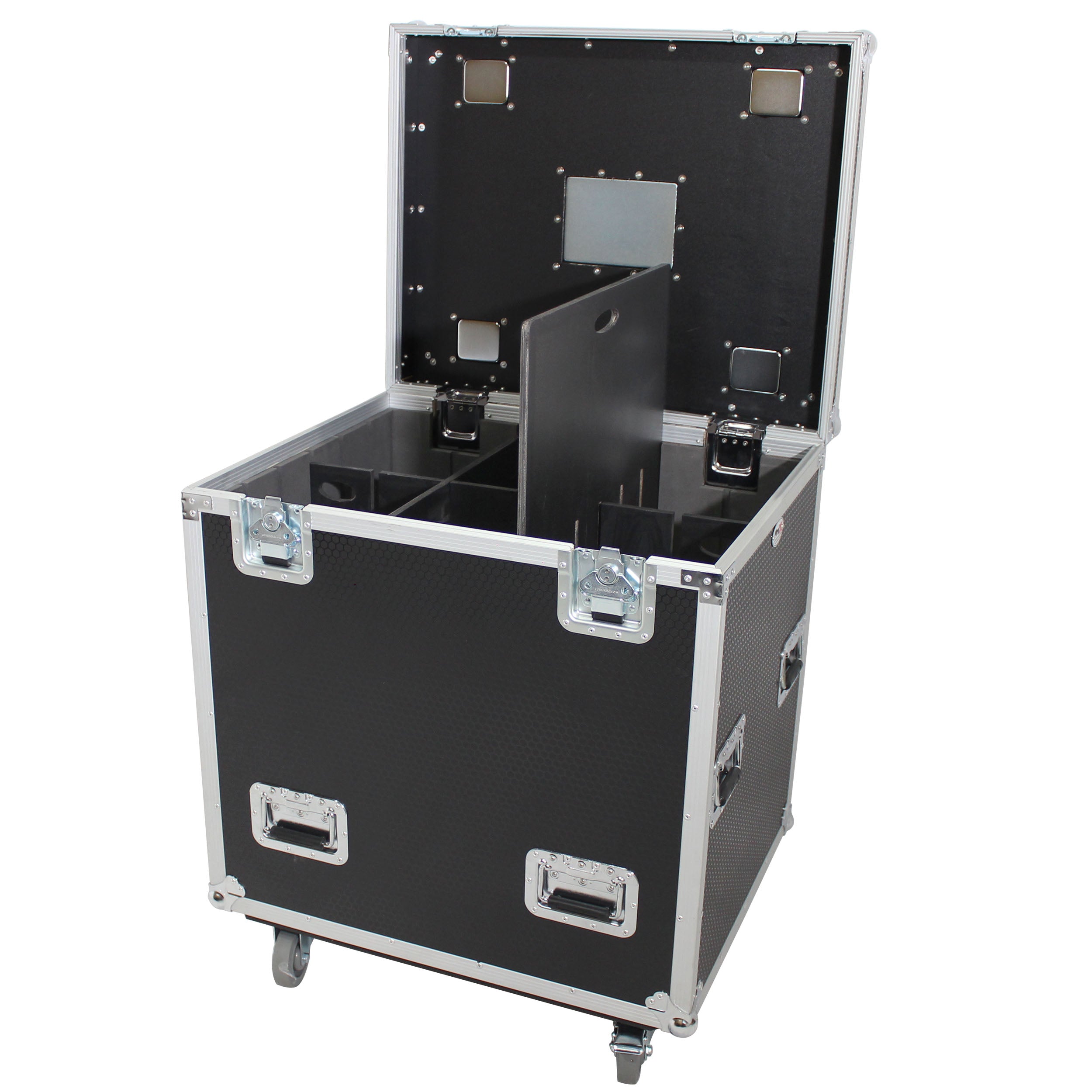 TruckPax Utility ATA Flight Case Truck Storage Road Case with Dividers Tray and 4" in casters – 24"x30"x36" Ext