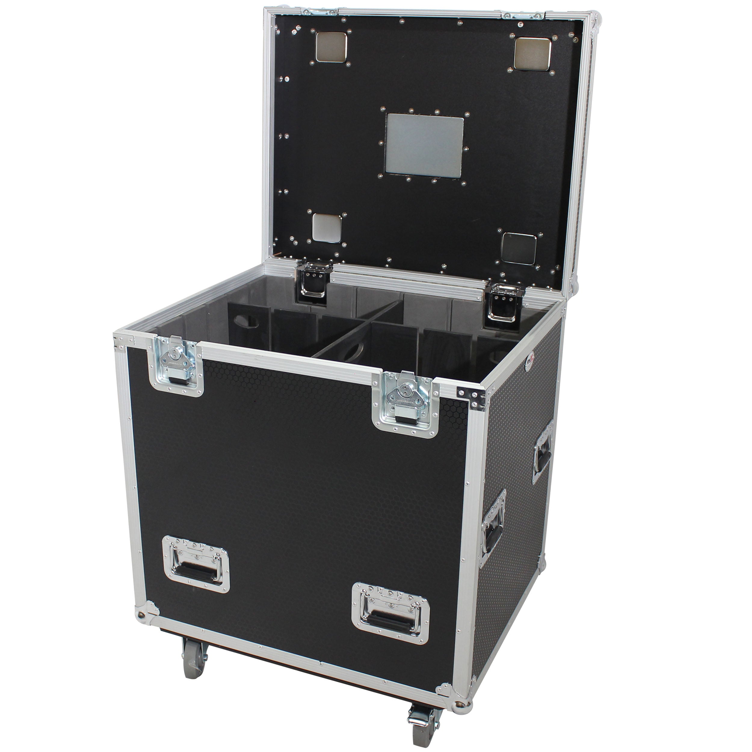 TruckPax Utility ATA Flight Case Truck Storage Road Case with Dividers Tray and 4" in casters – 24"x30"x36" Ext