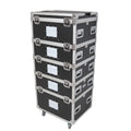 5 Tier TruckPax Utility ATA Flight Case Truck Storage Road Case with Dividers and 4" in casters – 24"x30"x68" Ext