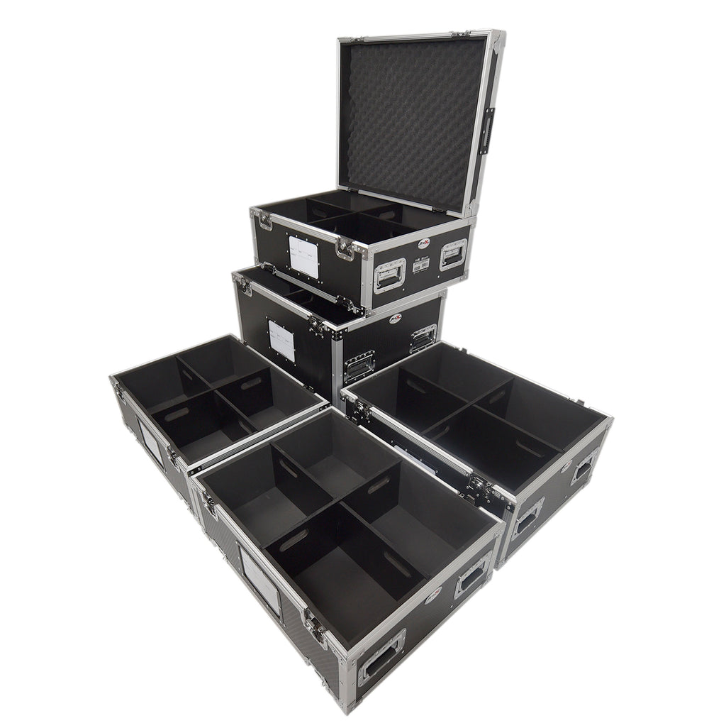 5 Tier TruckPax Utility ATA Flight Case Truck Storage Road Case with Dividers and 4" in casters – 24"x30"x68" Ext