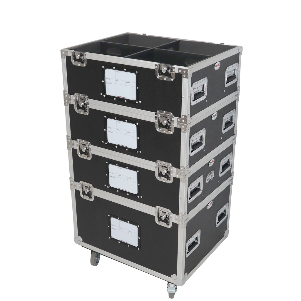 5 Tier TruckPax Utility ATA Flight Case Truck Storage Road Case with Dividers and 4" in casters – 24"x30"x68" Ext
