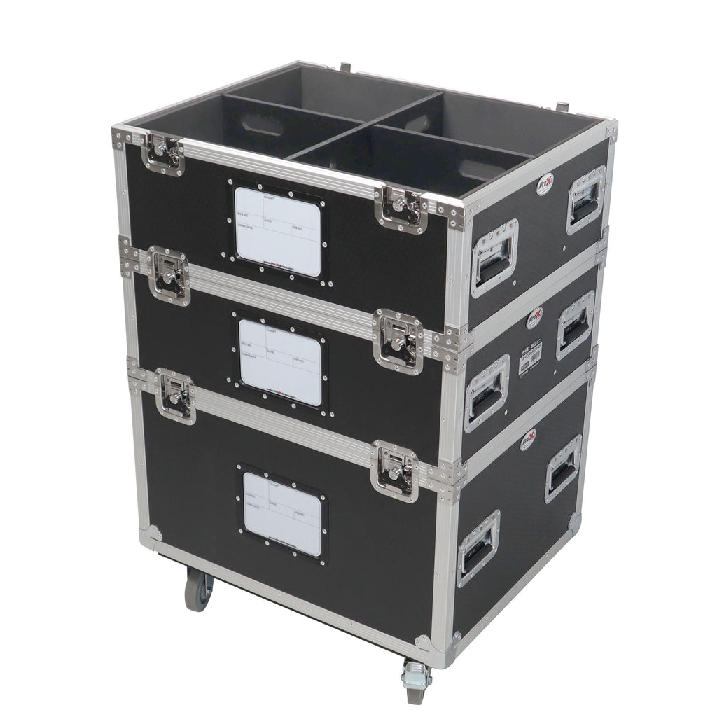 5 Tier TruckPax Utility ATA Flight Case Truck Storage Road Case with Dividers and 4" in casters – 24"x30"x68" Ext