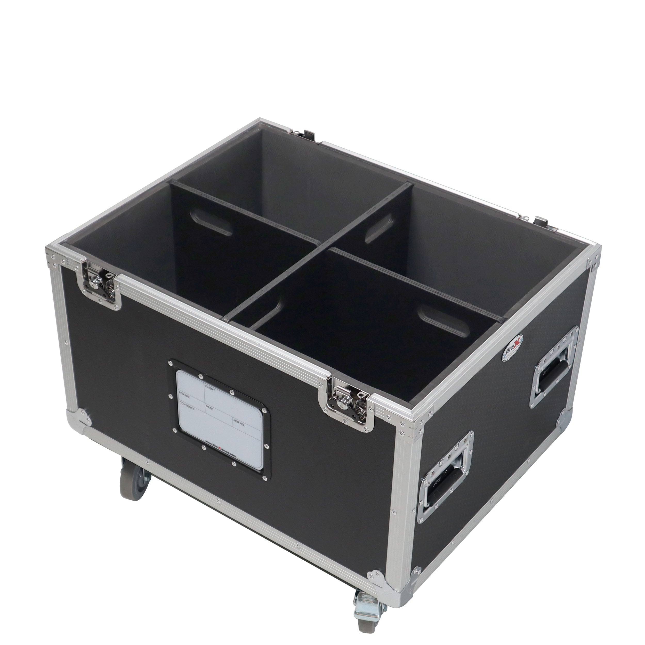5 Tier TruckPax Utility ATA Flight Case Truck Storage Road Case with Dividers and 4" in casters – 24"x30"x68" Ext