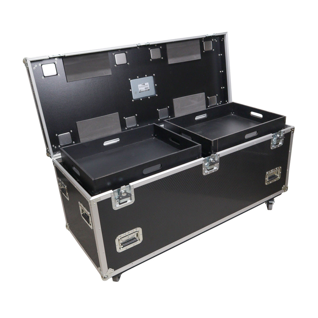 TruckPax Utility ATA Flight Case Truck Storage Road Case with Dividers Tray and 4" in casters - 24"x60"x30" Ext