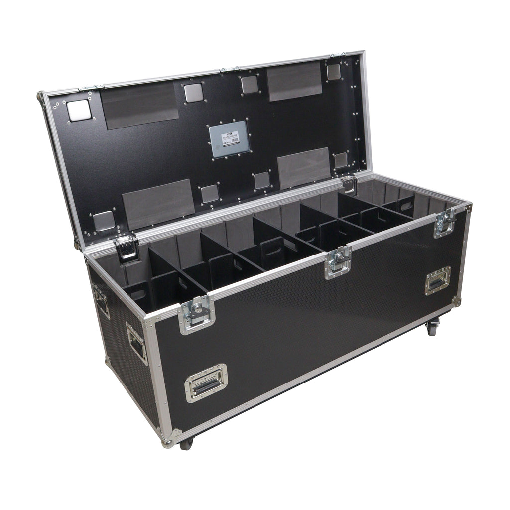 TruckPax Utility ATA Flight Case Truck Storage Road Case with Dividers Tray and 4" in casters - 24"x60"x30" Ext
