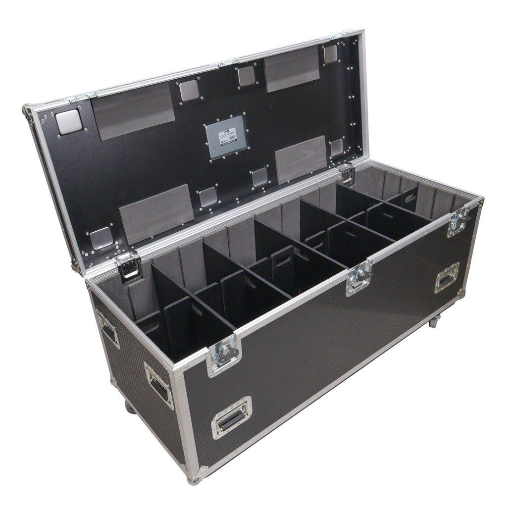 TruckPax Utility ATA Flight Case Truck Storage Road Case with Dividers Tray and 4" in casters - 24"x60"x30" Ext