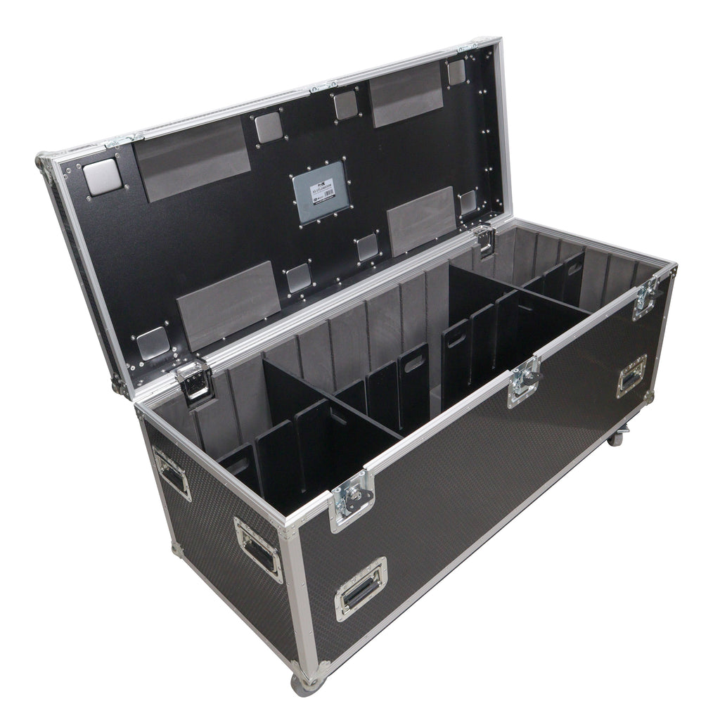 TruckPax Utility ATA Flight Case Truck Storage Road Case with Dividers Tray and 4" in casters - 24"x60"x30" Ext