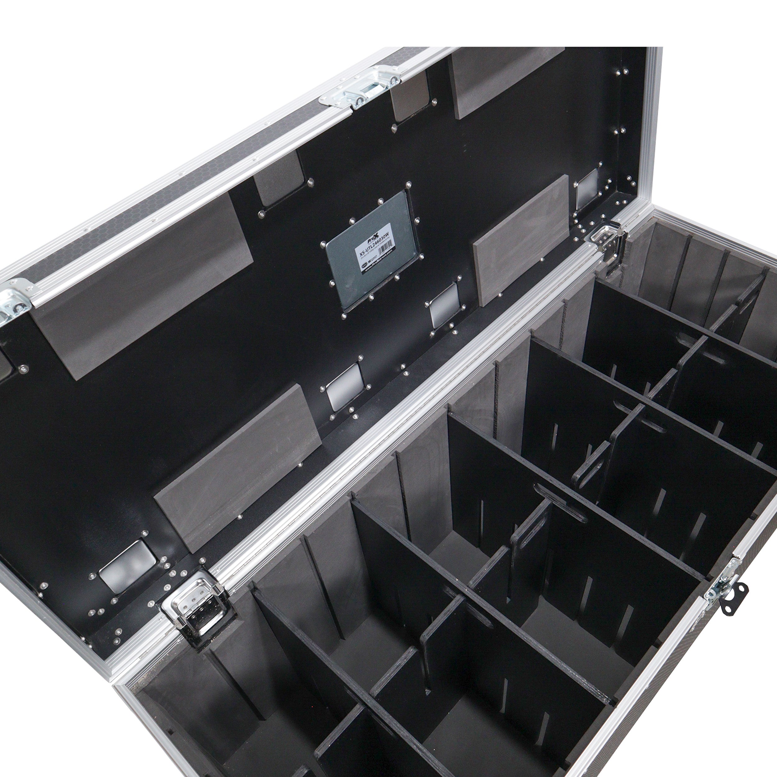 TruckPax Utility ATA Flight Case Truck Storage Road Case with Dividers Tray and 4" in casters - 24"x60"x30" Ext
