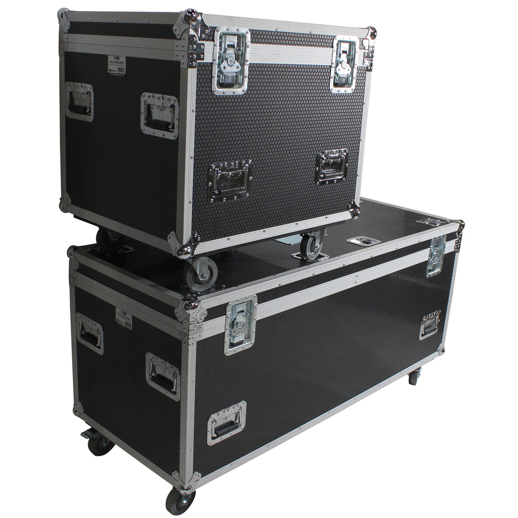 TruckPax Utility ATA Flight Case Truck Storage Road Case with Dividers Tray and 4" in casters - 24"x60"x30" Ext