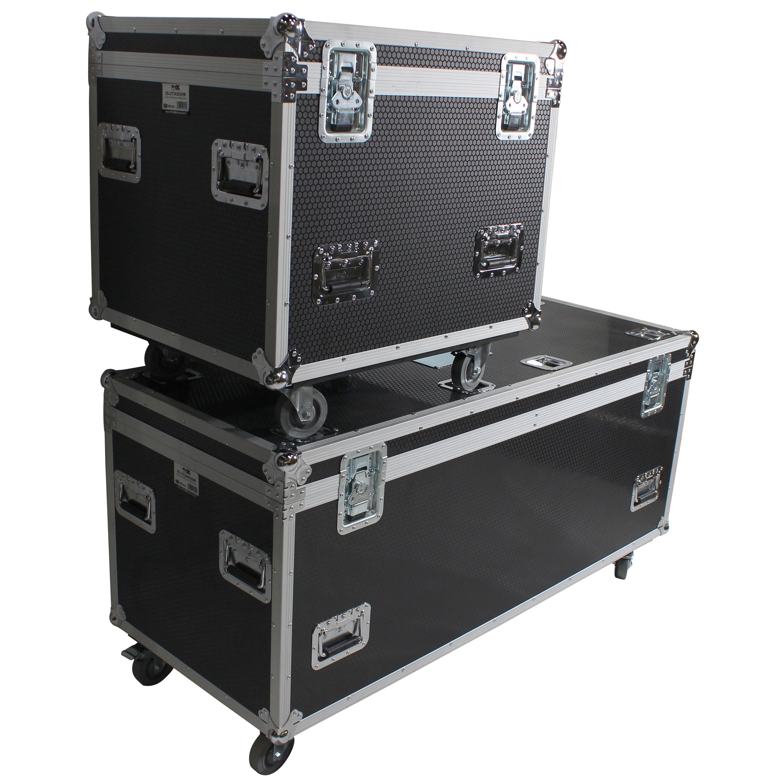 TruckPax Utility ATA Flight Case Truck Storage Road Case with Dividers Tray and 4" in casters - 24"x60"x30" Ext