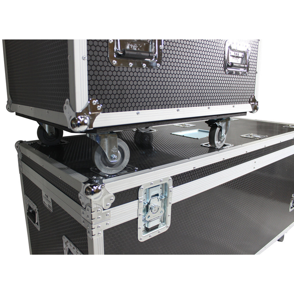 TruckPax Utility ATA Flight Case Truck Storage Road Case with Dividers Tray and 4" in casters - 24"x60"x30" Ext