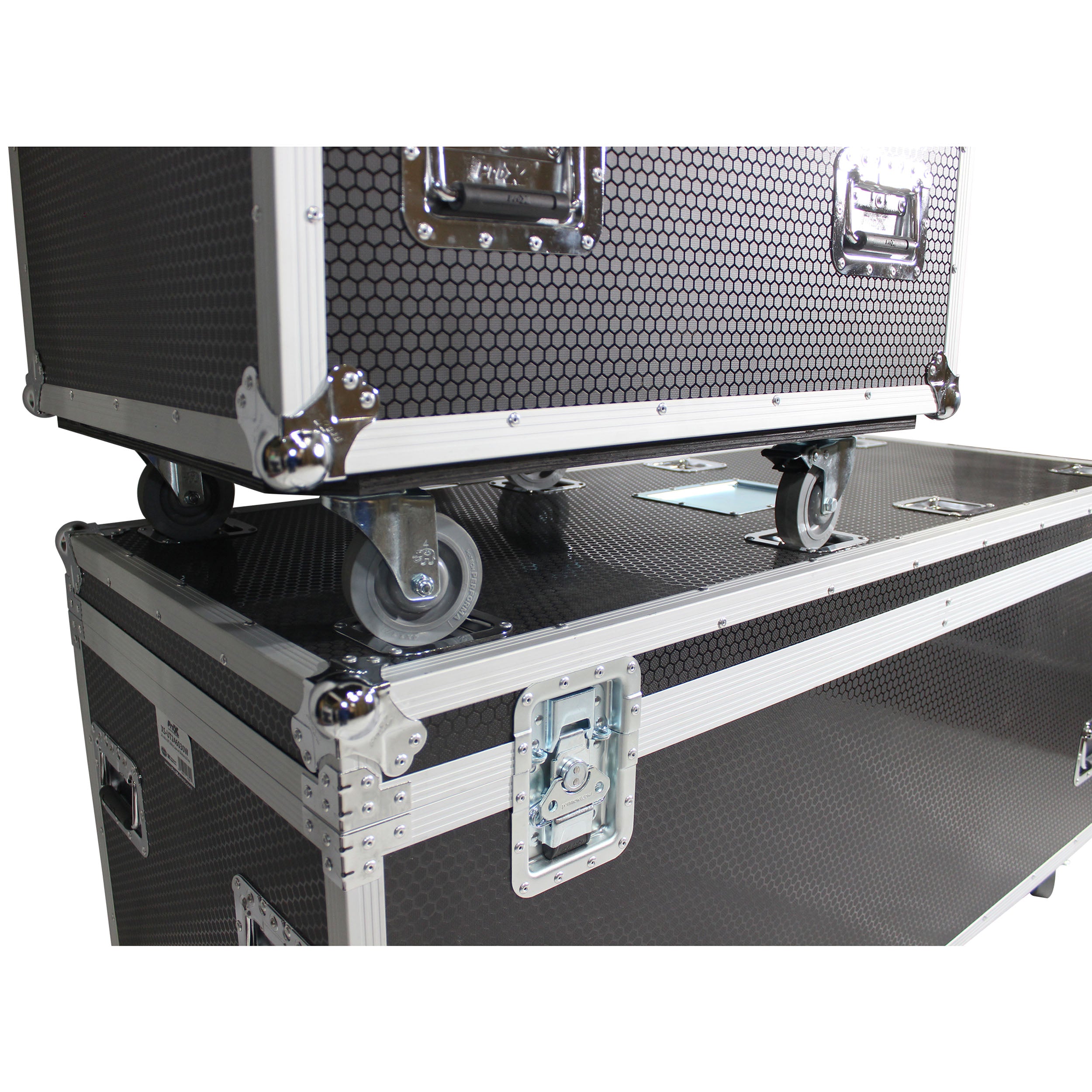 TruckPax Utility ATA Flight Case Truck Storage Road Case with Dividers Tray and 4" in casters - 24"x60"x30" Ext