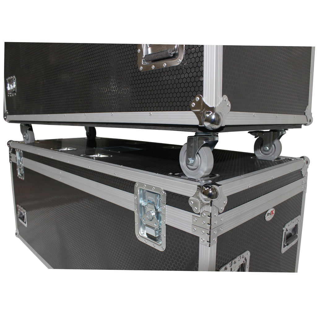 TruckPax Utility ATA Flight Case Truck Storage Road Case with Dividers Tray and 4" in casters - 24"x60"x30" Ext