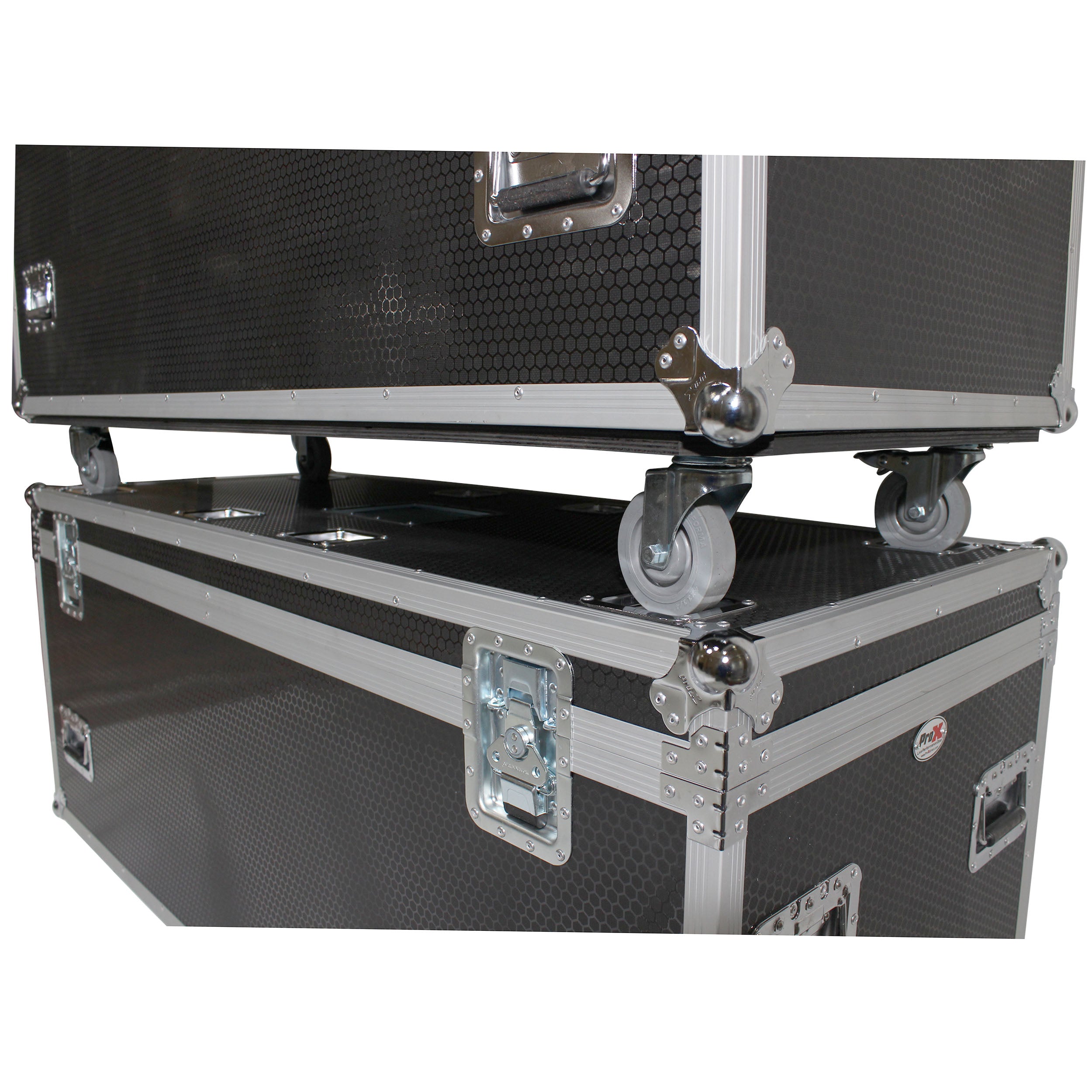 TruckPax Utility ATA Flight Case Truck Storage Road Case with Dividers Tray and 4" in casters - 24"x60"x30" Ext