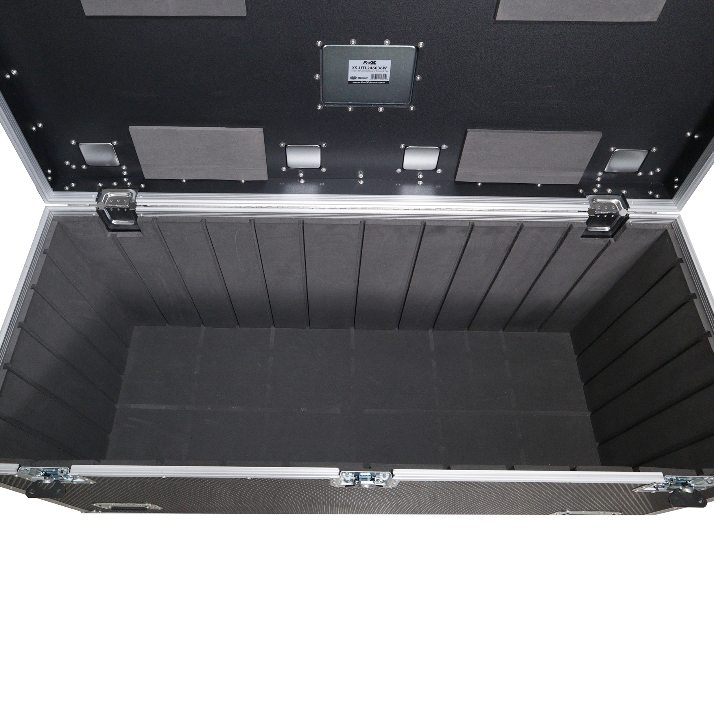 TruckPax Utility ATA Flight Case Truck Storage Road Case with Dividers Tray and 4" in casters – 24"x60"x36" Ext