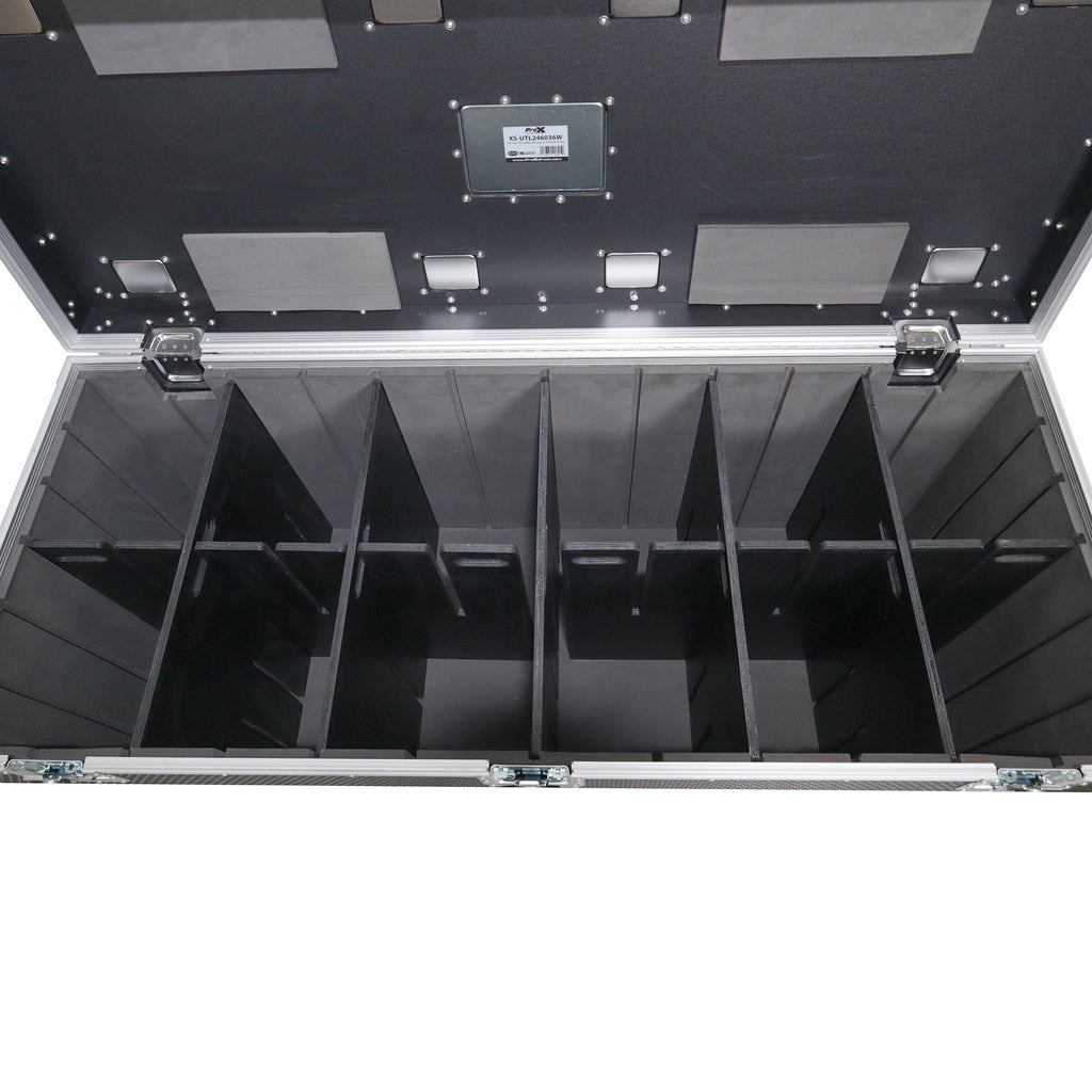TruckPax Utility ATA Flight Case Truck Storage Road Case with Dividers Tray and 4" in casters – 24"x60"x36" Ext