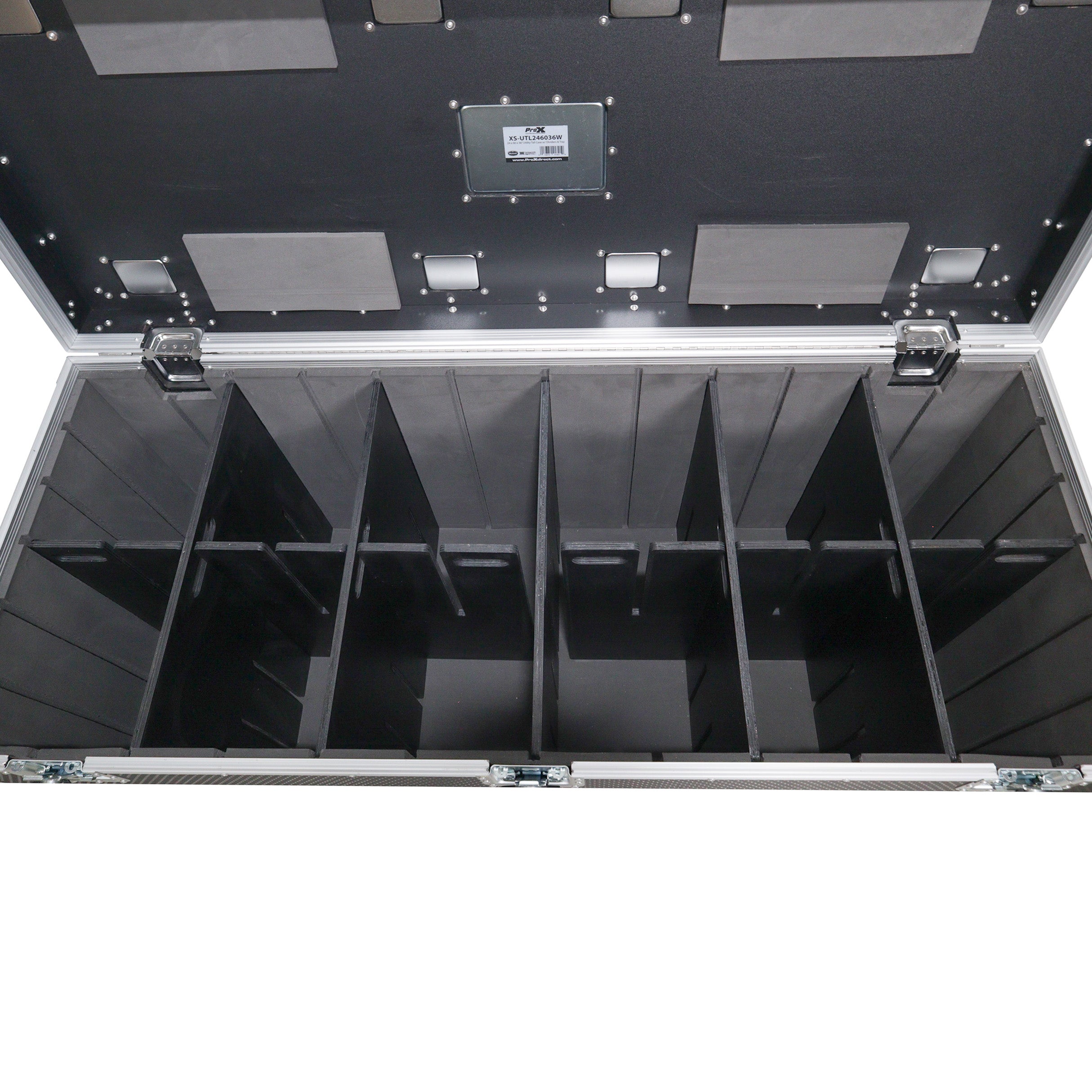 TruckPax Utility ATA Flight Case Truck Storage Road Case with Dividers Tray and 4" in casters – 24"x60"x36" Ext