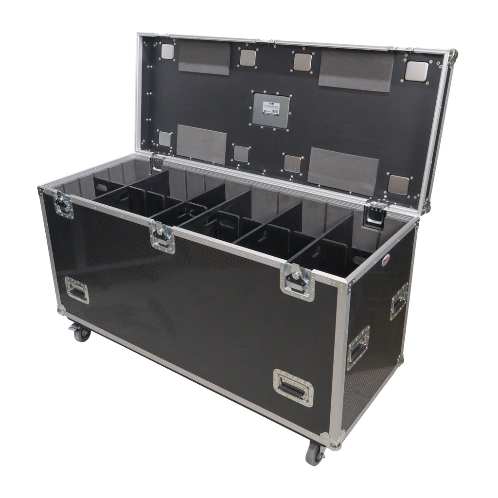 TruckPax Utility ATA Flight Case Truck Storage Road Case with Dividers Tray and 4" in casters – 24"x60"x36" Ext