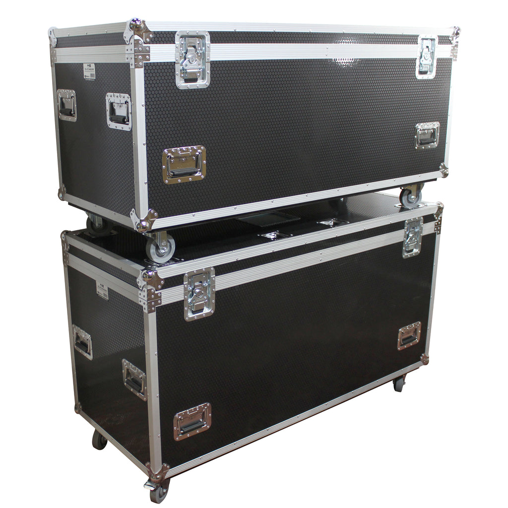 TruckPax Utility ATA Flight Case Truck Storage Road Case with Dividers Tray and 4" in casters – 24"x60"x36" Ext