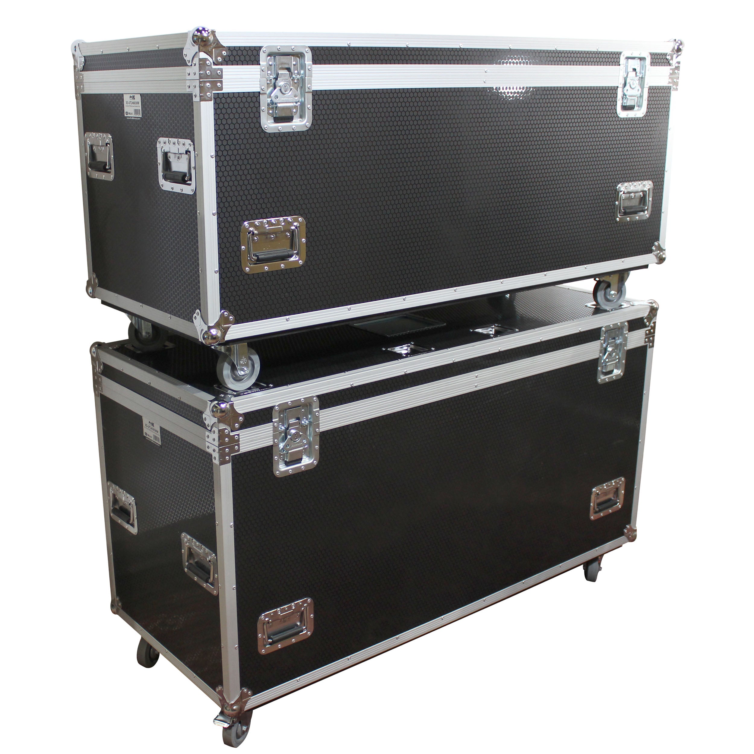 TruckPax Utility ATA Flight Case Truck Storage Road Case with Dividers Tray and 4" in casters – 24"x60"x36" Ext