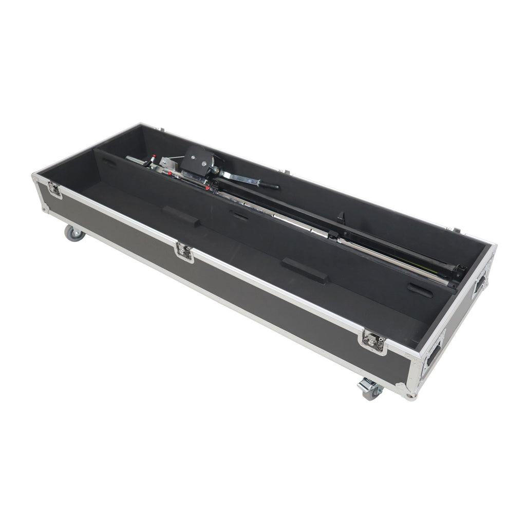 Dual Light Stand XT-LS132 ATA Utility Flight Storage Road Case with 4" in casters holds 2x 7" H x 11" D x 72"W