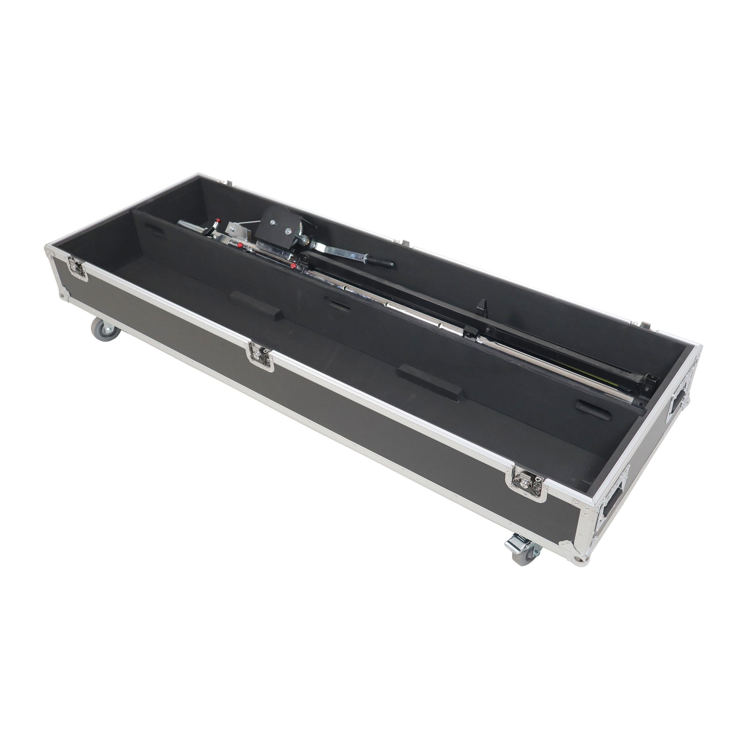 Dual Light Stand XT-LS132 ATA Utility Flight Storage Road Case with 4" in casters holds 2x 7" H x 11" D x 72"W