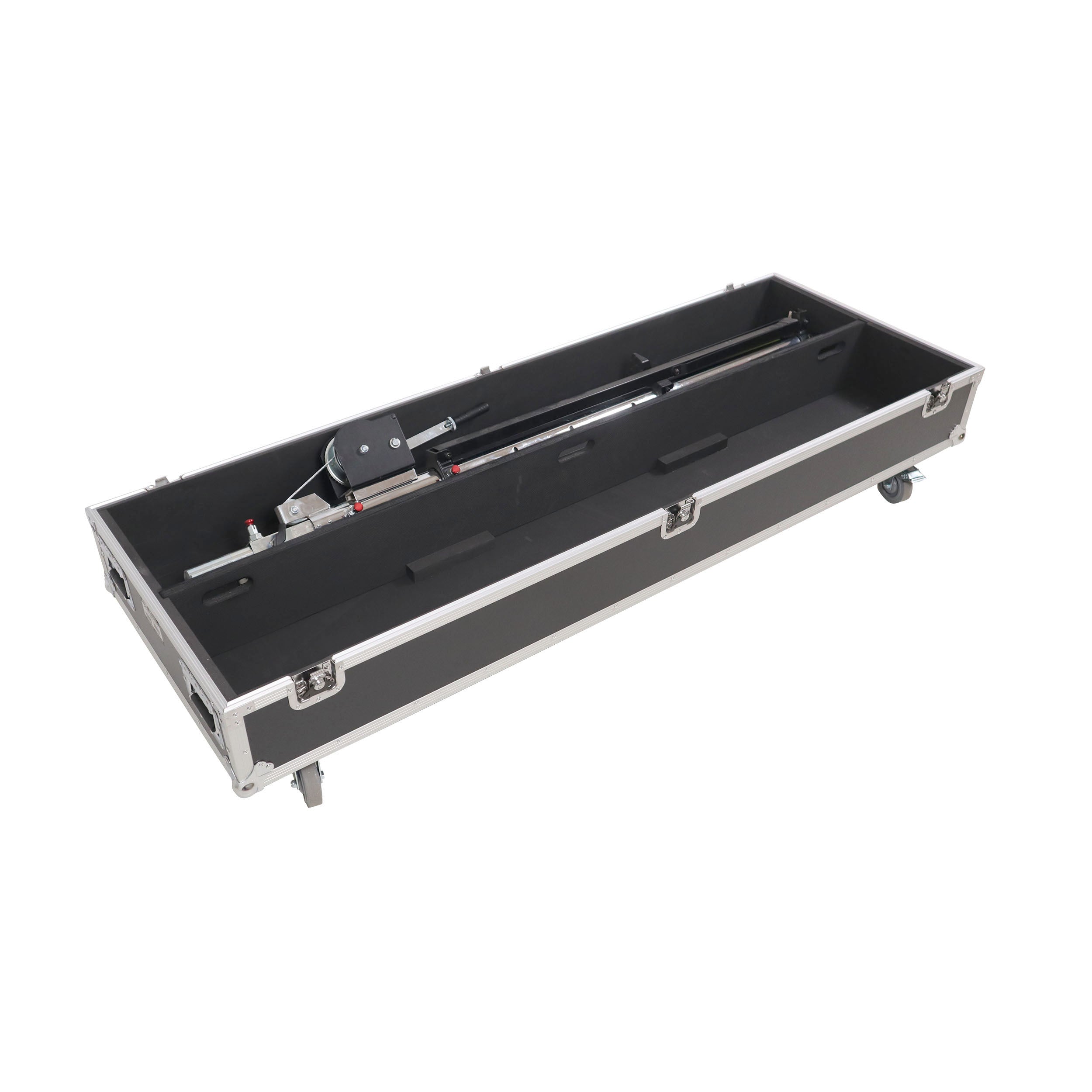 Dual Light Stand XT-LS132 ATA Utility Flight Storage Road Case with 4" in casters holds 2x 7" H x 11" D x 72"W