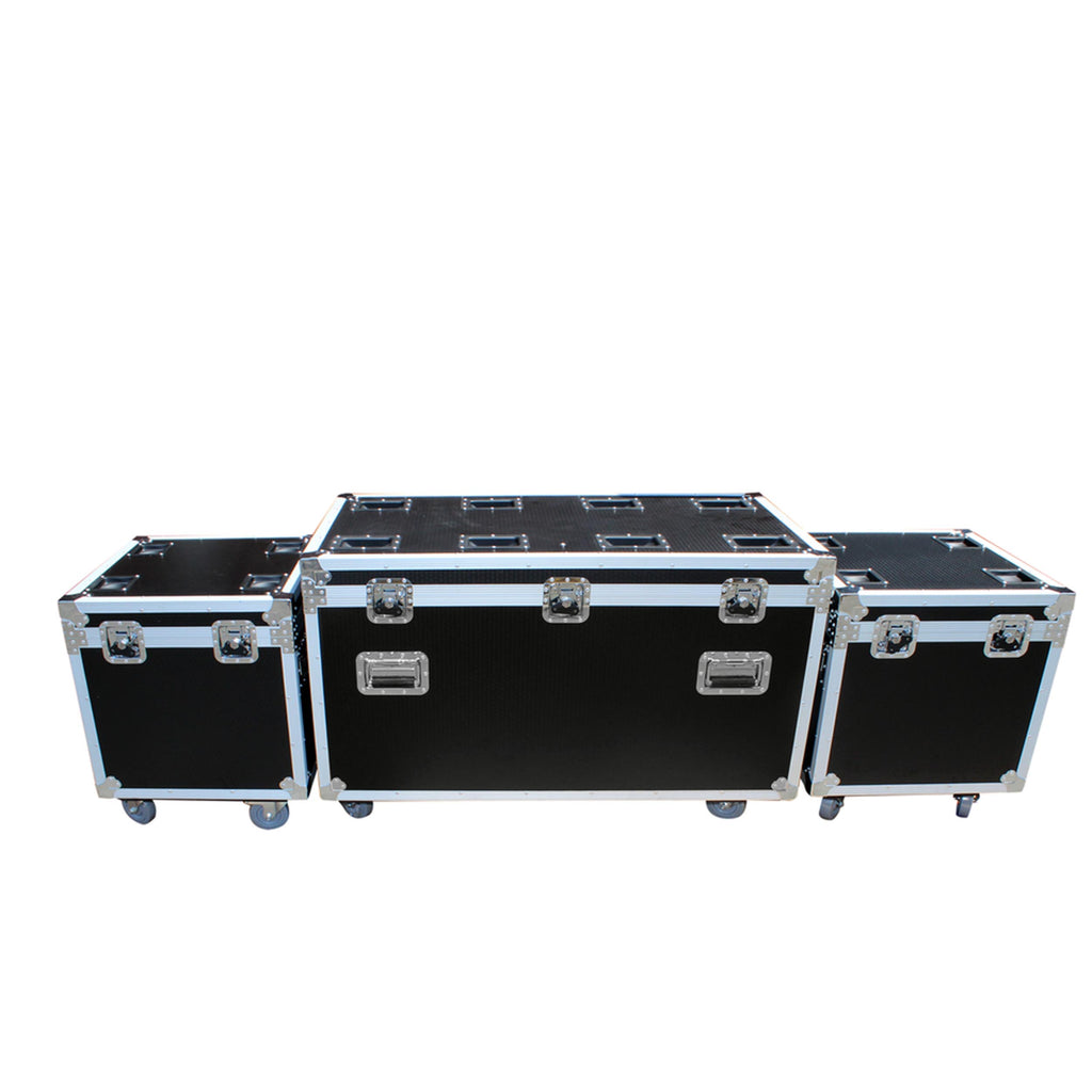 Package of 3 Utility ATA Flight Travel Storage Road Case – Includes 1-Large and 2-Half Size with 4" Casters