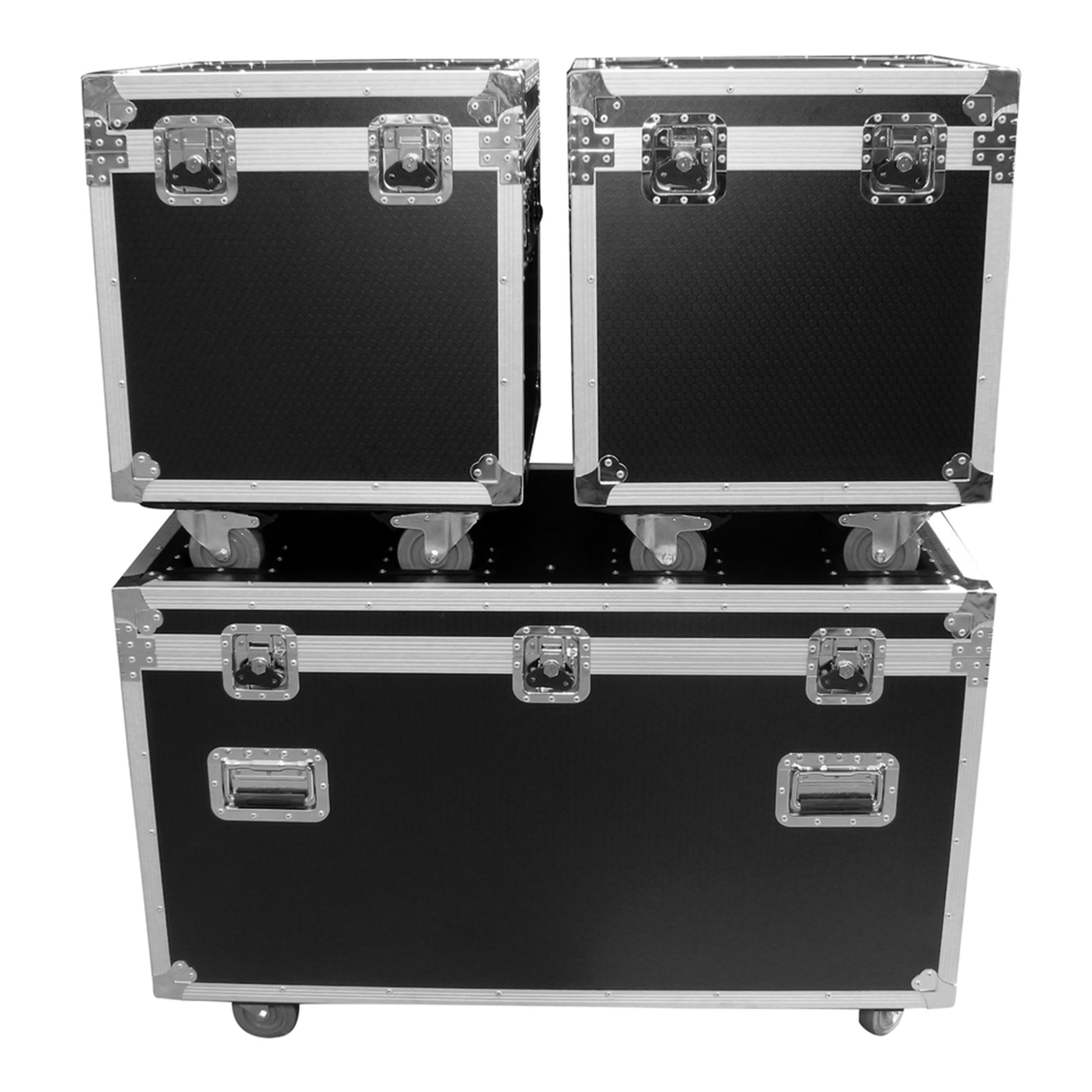 Package of 3 Utility ATA Flight Travel Storage Road Case – Includes 1-Large and 2-Half Size with 4" Casters