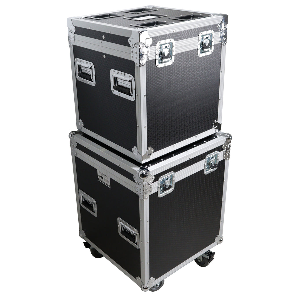 Package of 2 Utility ATA Flight Travel Storage Road Case – Includes 1-Large 1-Medium with 4" Casters