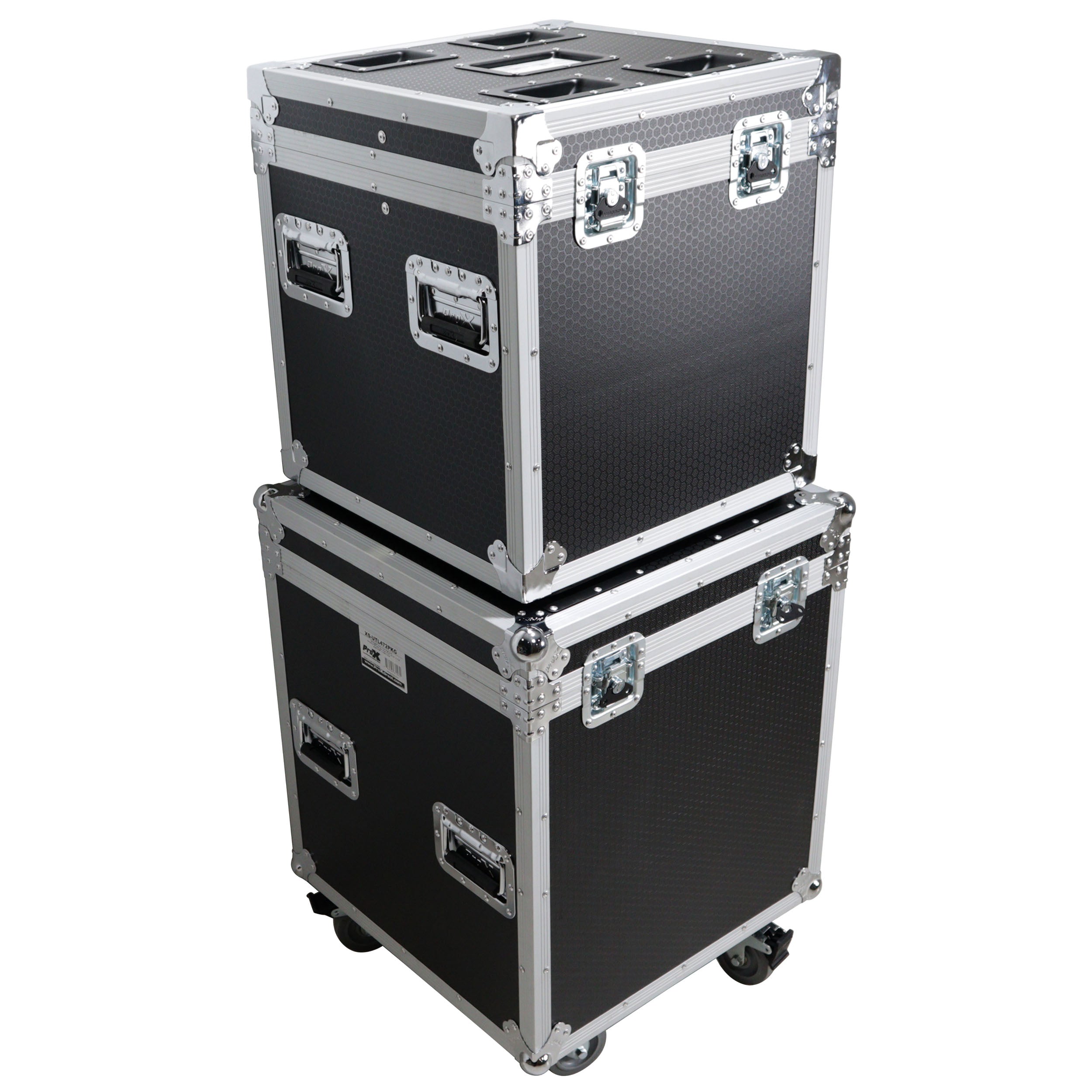 Package of 2 Utility ATA Flight Travel Storage Road Case – Includes 1-Large 1-Medium with 4" Casters