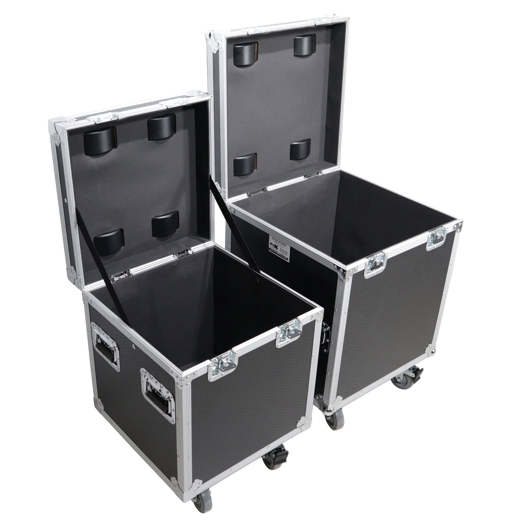Package of 2 Utility ATA Flight Travel Storage Road Case – Includes 1-Large 1-Medium with 4" Casters