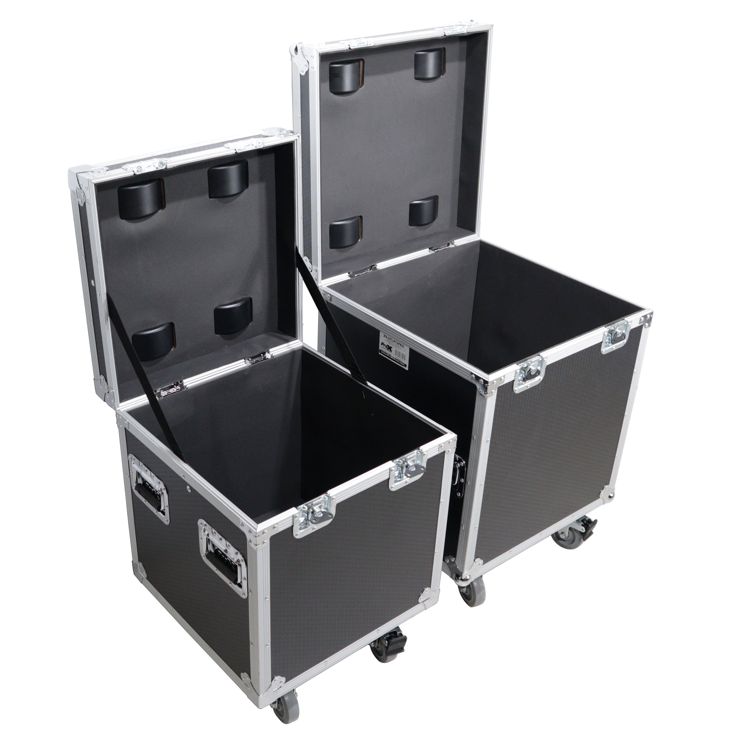 Package of 2 Utility ATA Flight Travel Storage Road Case – Includes 1-Large 1-Medium with 4" Casters