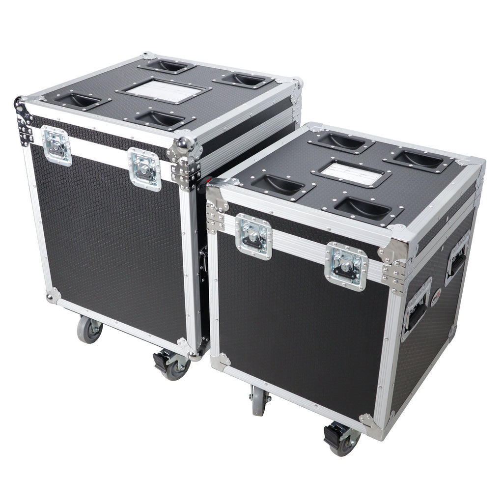 Package of 2 Utility ATA Flight Travel Storage Road Case – Includes 1-Large 1-Medium with 4" Casters