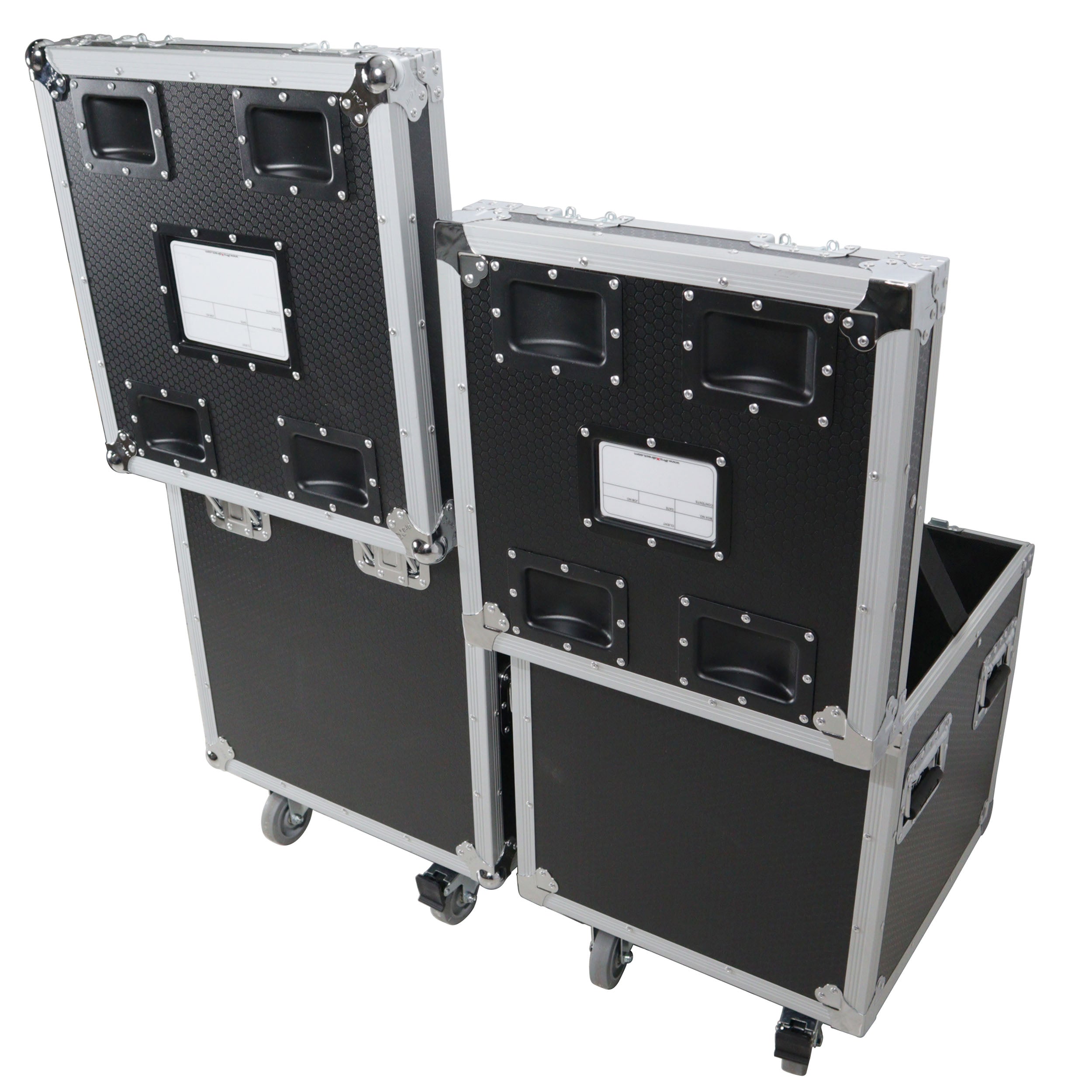 Package of 2 Utility ATA Flight Travel Storage Road Case – Includes 1-Large 1-Medium with 4" Casters