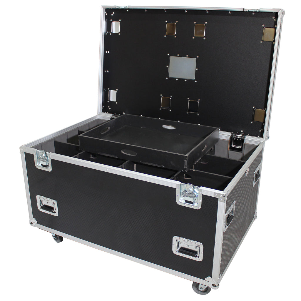 TruckPax Utility ATA Flight Case Truck Storage Road Case with Dividers Tray and 4" in casters – 48"x30"x30" Ext