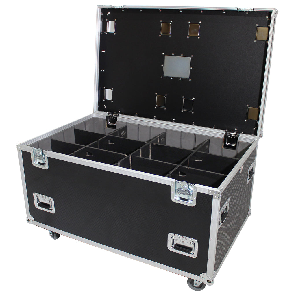 TruckPax Utility ATA Flight Case Truck Storage Road Case with Dividers Tray and 4" in casters – 48"x30"x30" Ext